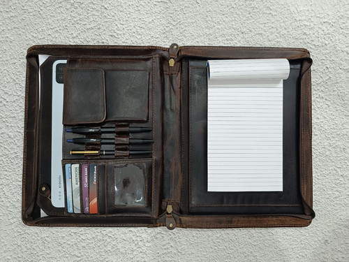 Buffalo leather portfolio - leather,
