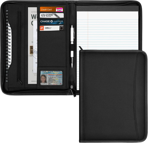 Zippered portfolio organizer - zippered,